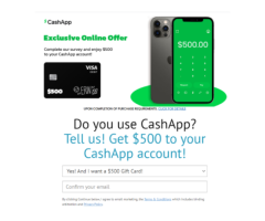 Get $500 on CashApp Now!