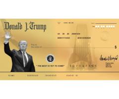 Get Your Own Donald J. Trump Golden Check Now.