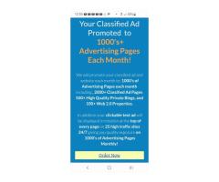 Your Classified Ad Promoted  to  1000's+ Advertising Pages Each Month!