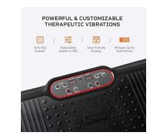 Vibration Fitness Platform w/ Loop Bands - Home Training Equipment for Weight Loss