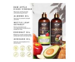 WOW Skin Science Apple Cider Vinegar Shampoo & Conditioner Set with Coconut & Avocado Oil