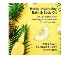 Hempz Hydrating Bath and Body Oil for Women, Sweet Pineapple & Honey Melon - Conditioning Body Moist