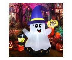 Halloween Decorations Outdoor Wizard Ghost with Hand-Held Light