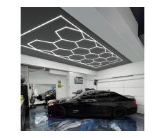 Hexagon Car Detailing Lights With Border Workshop Light