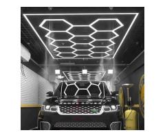 Hexagon Car Detailing Lights With Border Workshop Light