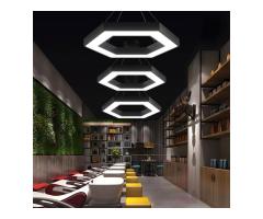 Hexagon LED Office Lights For Room Hollow Pendant Light