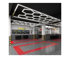 How Can Hexagonal LED Detailing Lights Enhance the Customer Experience in a Car Detailing Shop?